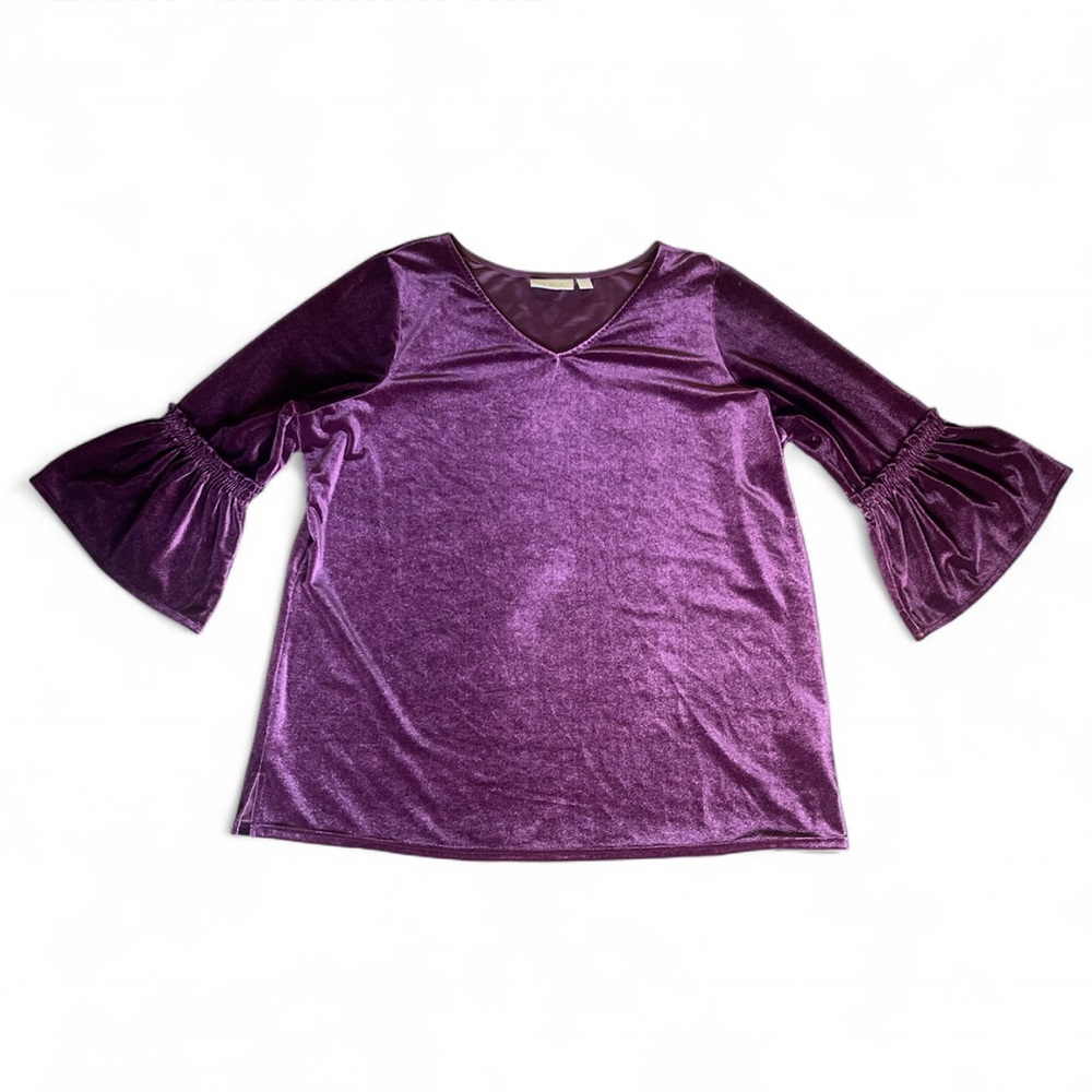 Belle by Kim Gravel Women's Top Plus Size 1x Polyester Purple Color